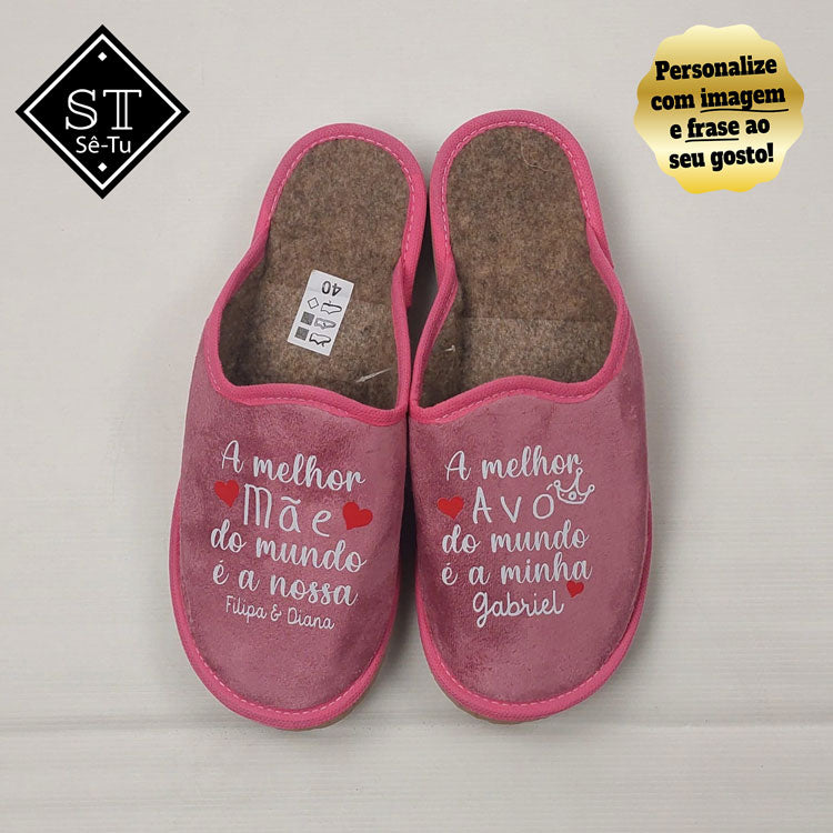 Chinelos Melhor Mãe e Avó Do Mundo (Nome)